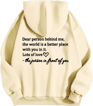 Ceboyel Womens Trendy Hoodies With Sayings Long Sleeve Sweatshirts Pullover Casual Tops Y2K Teen Girls Clothing