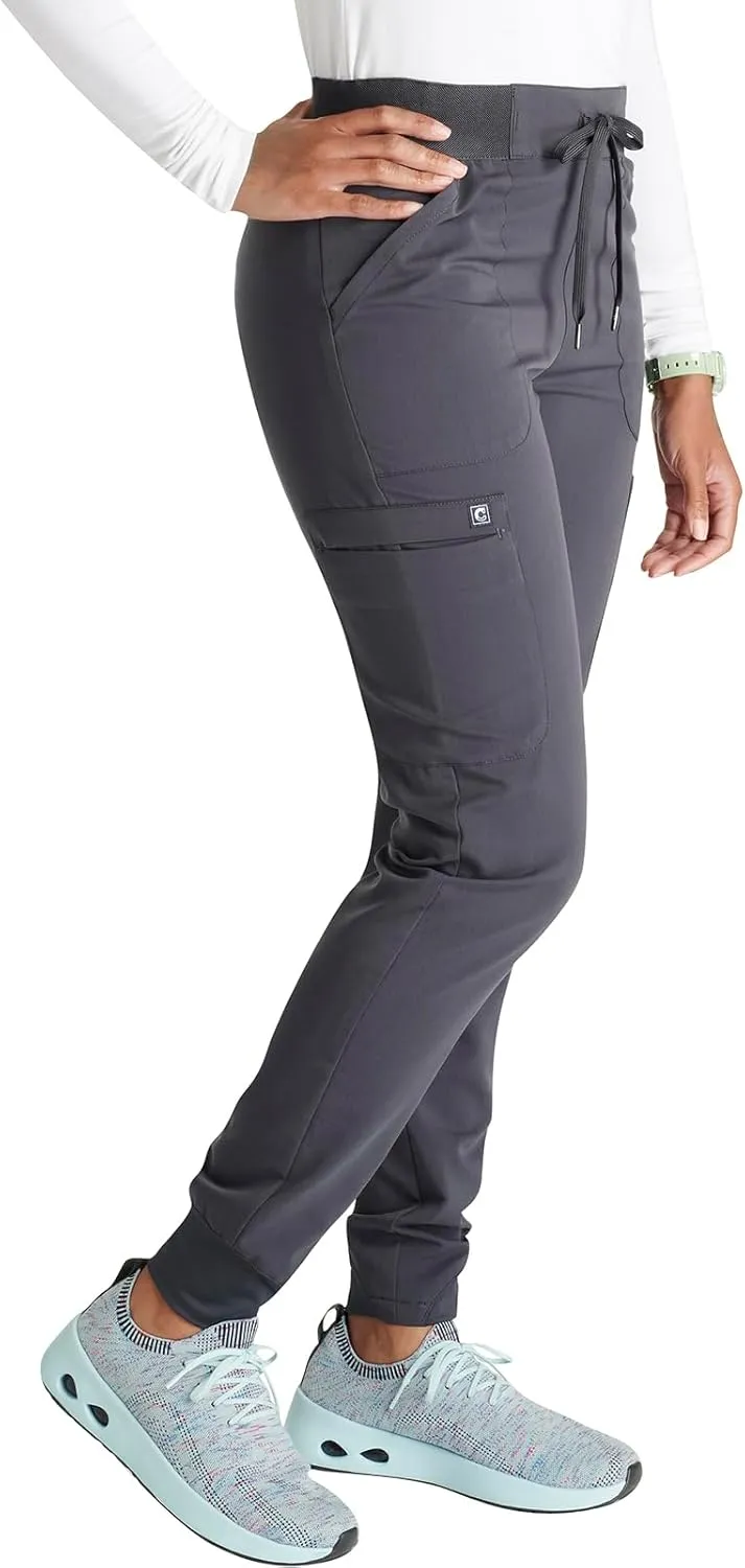 Cherokee Women Mid-Rise Pull-On Scrub Jogger Pant with 4 Pockets and Elastic Jogger Waist - CK138A