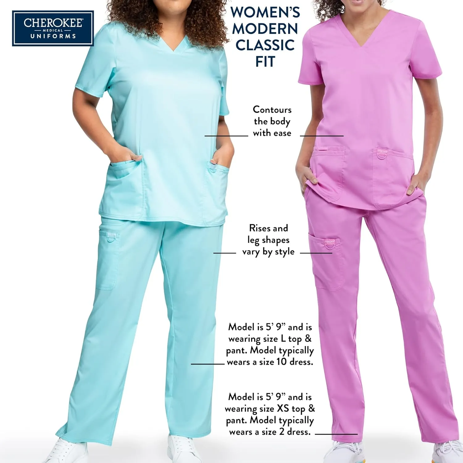 Cherokee Women Mid-Rise Pull-On Scrub Jogger Pant with 4 Pockets and Elastic Jogger Waist - CK138A