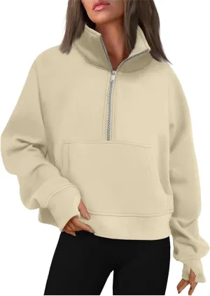 ChicCrate Half Zip Sweatshirt Women Quarter Zip Zip up Hoodie Jackets Winter Clothes Pullover 2025 Cowgirl Shirt