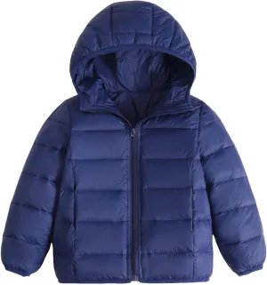 Children's Down Jacket Puffer Jacket Zip Up Hoodie Warm Winter Jackets for Girls Boys Kids Coat Casual Outerwears