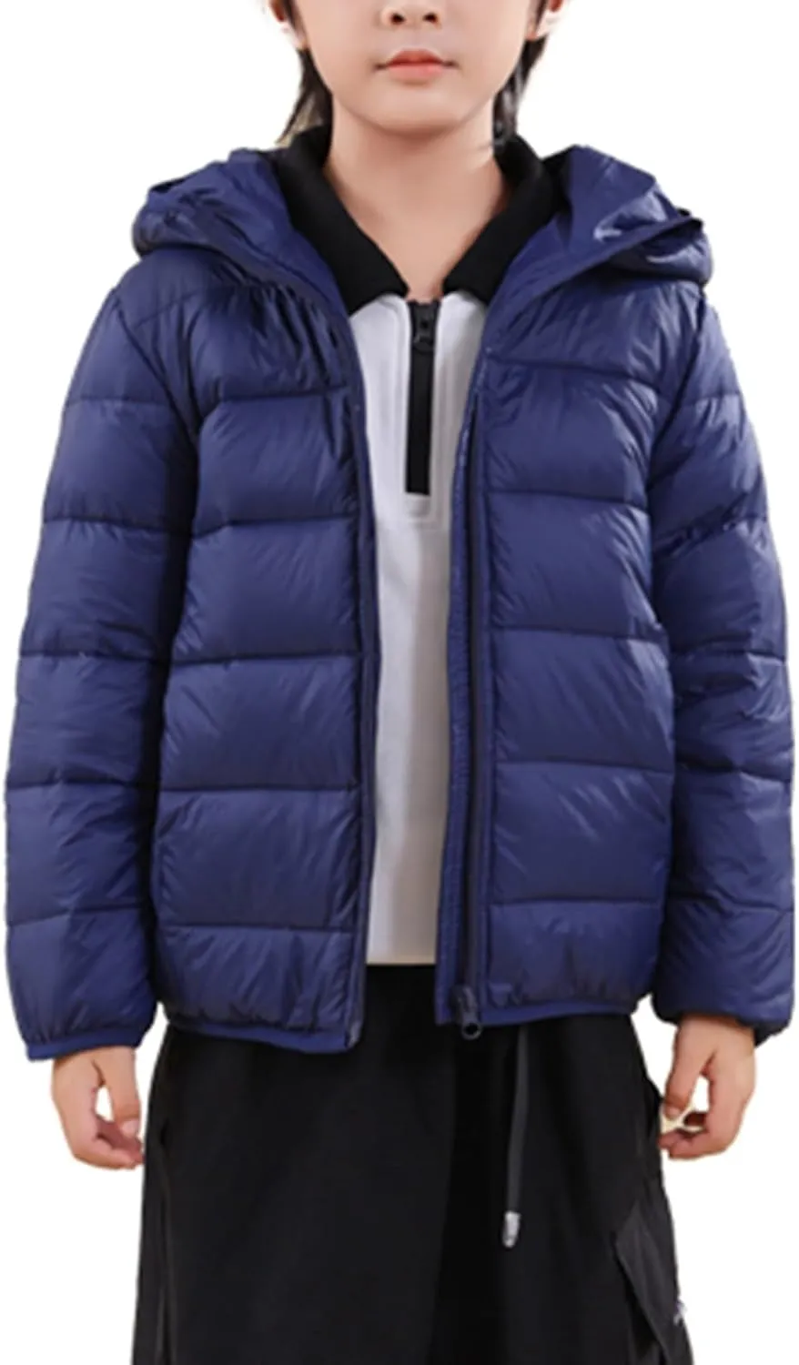 Children's Down Jacket Puffer Jacket Zip Up Hoodie Warm Winter Jackets for Girls Boys Kids Coat Casual Outerwears