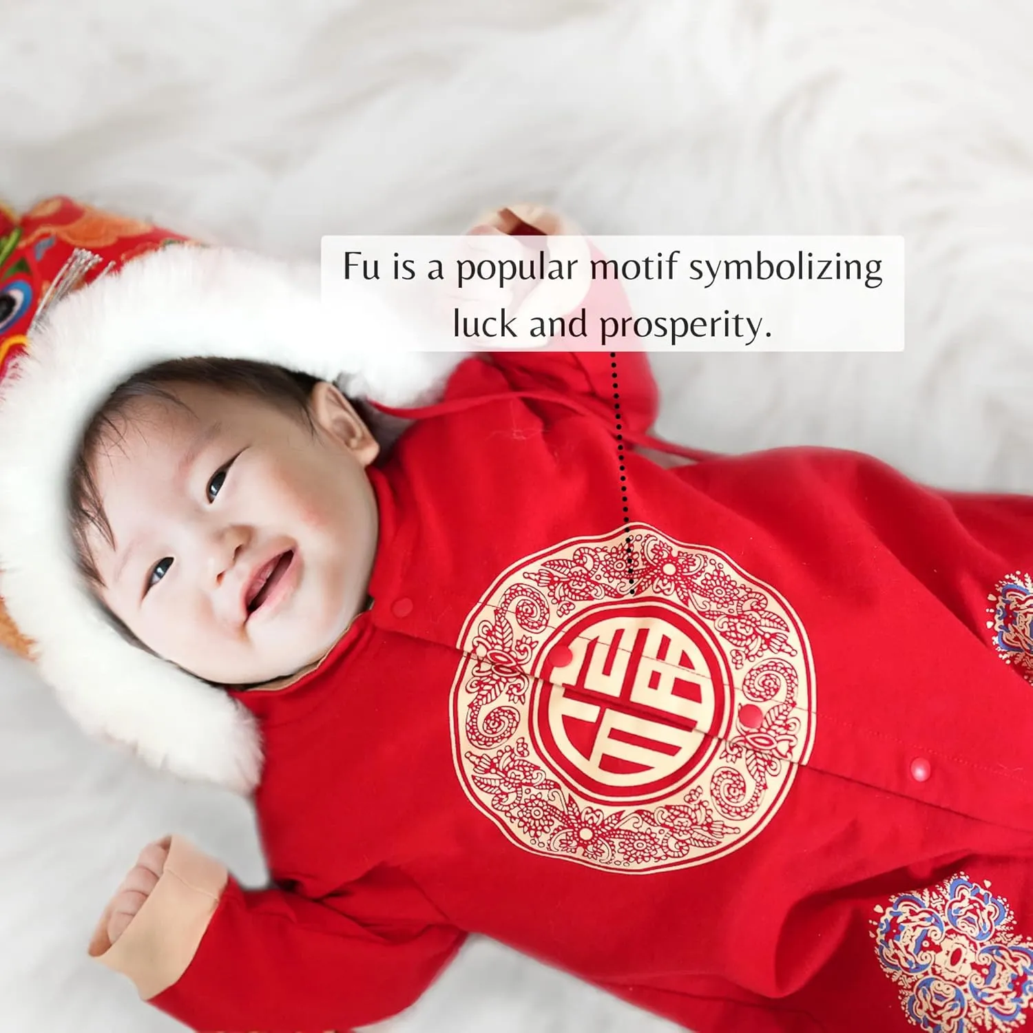 Chinese Baby Red Outfit Newborn Infant Boy Girl Bodysuit Chinese New Year Tang Suit