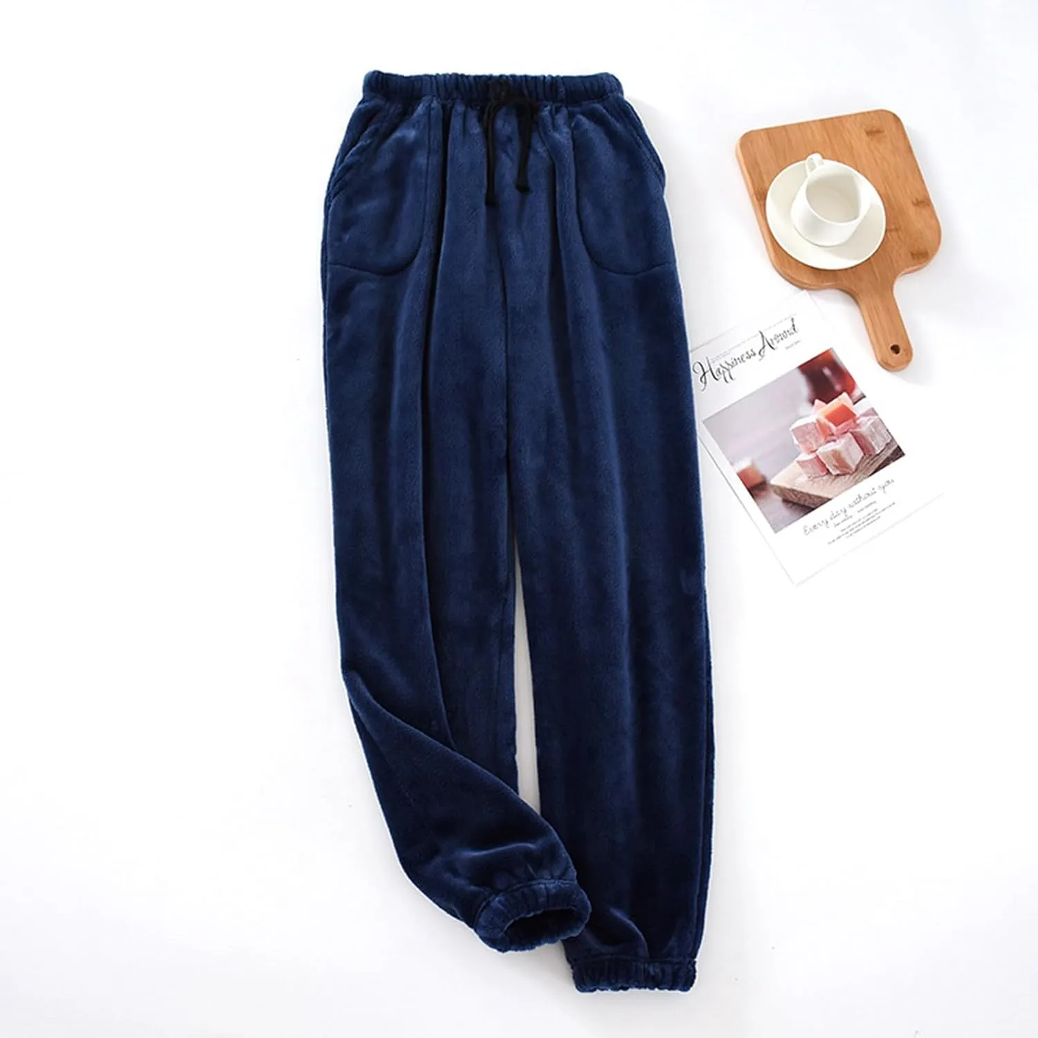 Christmas Mens Holiday Lounge Pajama Pant Flannel Cotton Cute Plaid Soft Lounge Sleepwear Xmas Prints