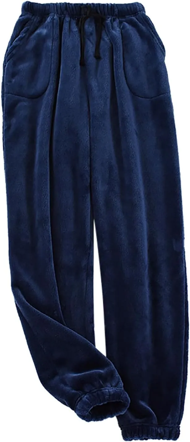 Christmas Mens Holiday Lounge Pajama Pant Flannel Cotton Cute Plaid Soft Lounge Sleepwear Xmas Prints