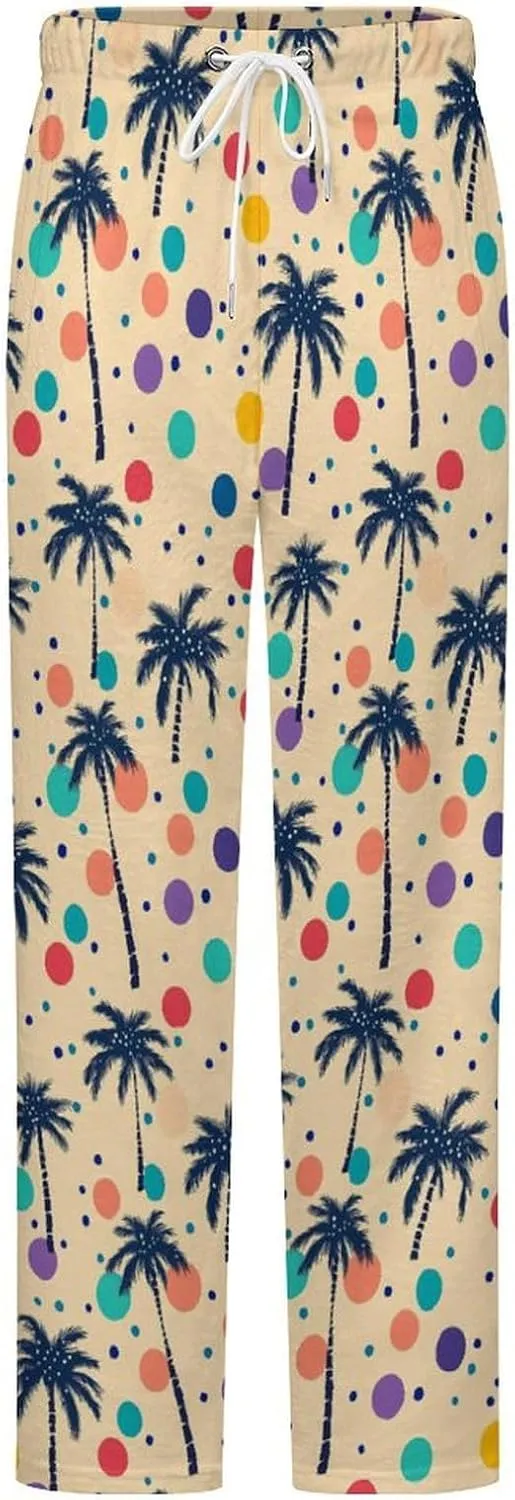 Coconut Trees-tropical Women's Pajama Pants Fleece Warm Pj Bottoms Sleepwear Lounge Pants Loungewear
