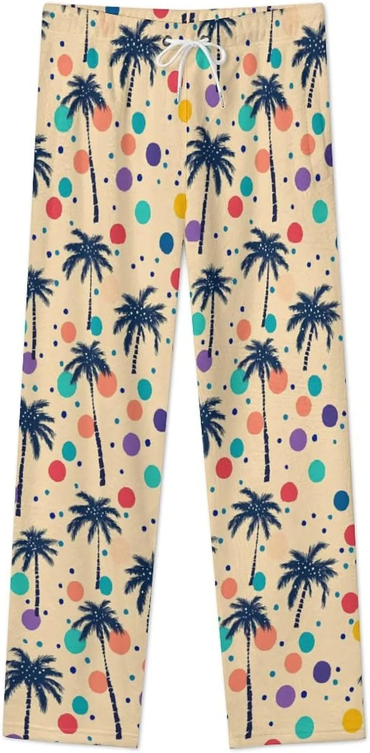 Coconut Trees-tropical Women's Pajama Pants Fleece Warm Pj Bottoms Sleepwear Lounge Pants Loungewear