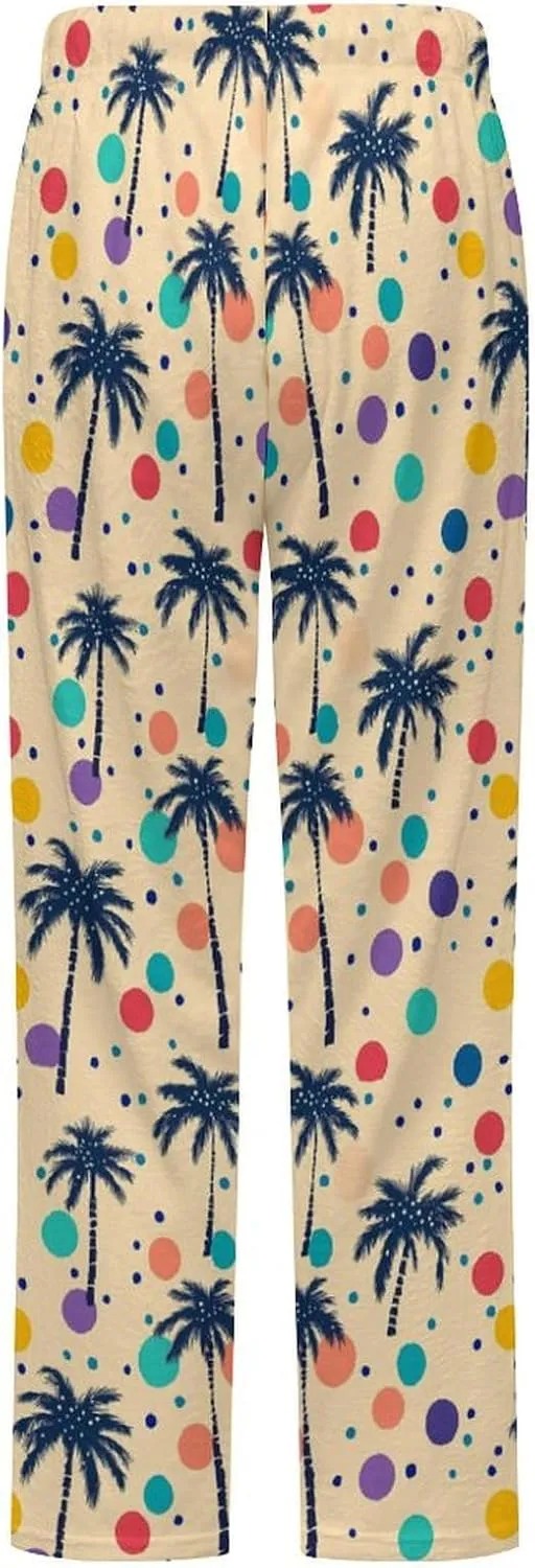 Coconut Trees-tropical Women's Pajama Pants Fleece Warm Pj Bottoms Sleepwear Lounge Pants Loungewear