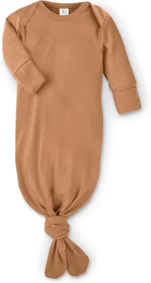 Colored Organics Baby Organic Cotton Newborn Knotted Gown - Infant Tie Gown with Mitten Cuffs - Boys and Girls Clothing