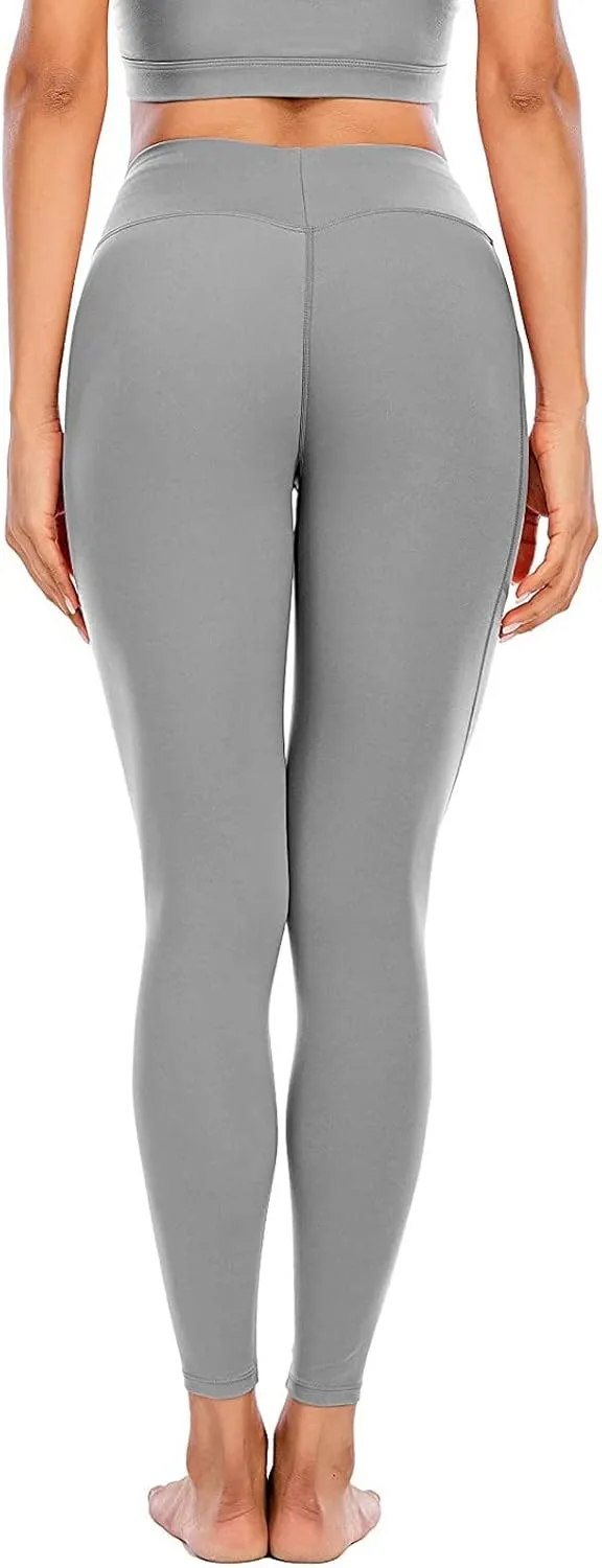 Compression Leggings for Women High Waist Tummy Control Slim Stretchy Seamless Yoga Leggings with Pockets Sportswear