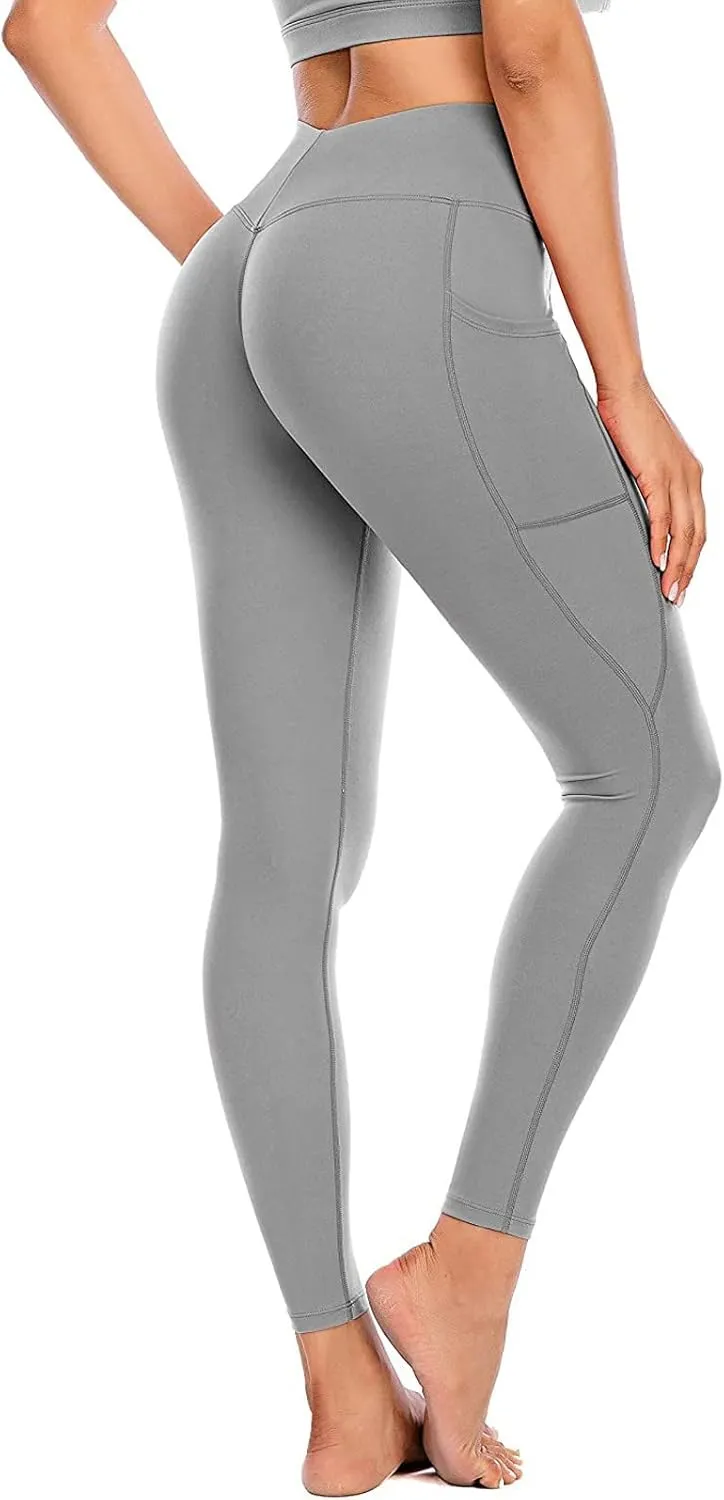 Compression Leggings for Women High Waist Tummy Control Slim Stretchy Seamless Yoga Leggings with Pockets Sportswear