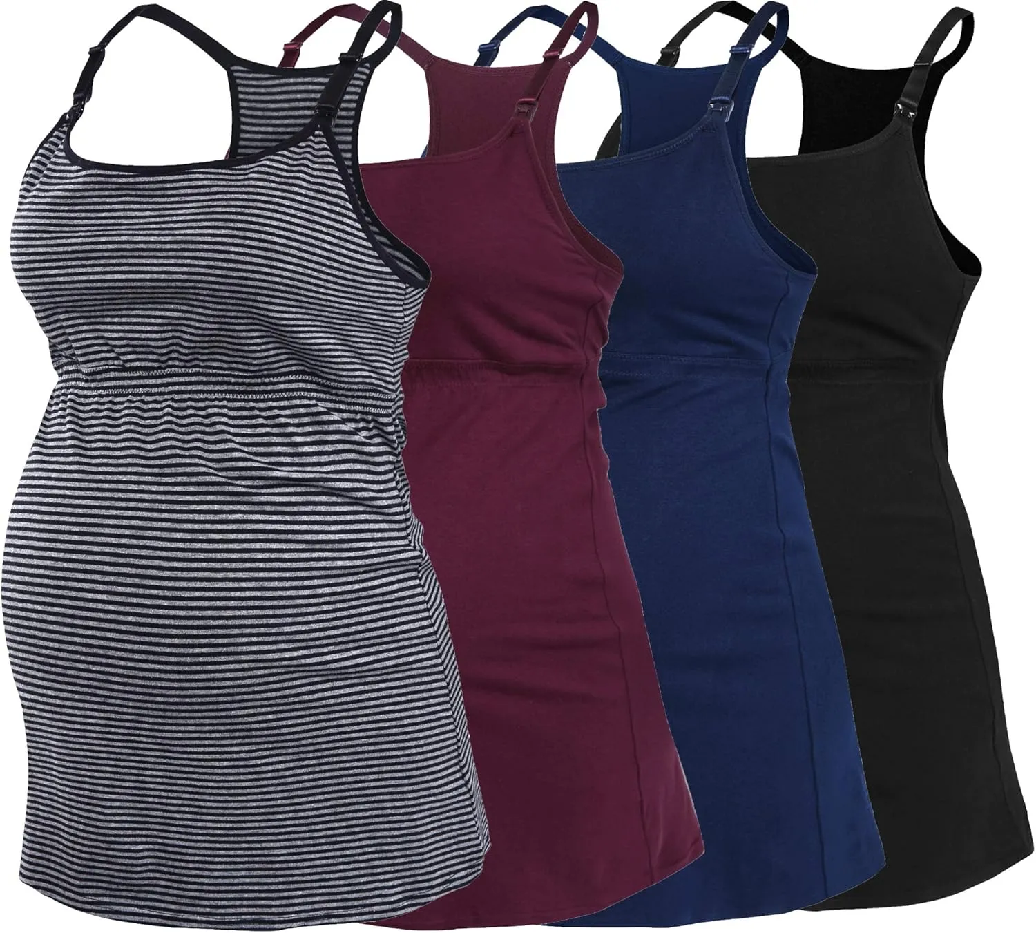 Cotton Maternity Nursing Tank Tops with Bralette Breastfeeding Shirts Pregnancy Clothes