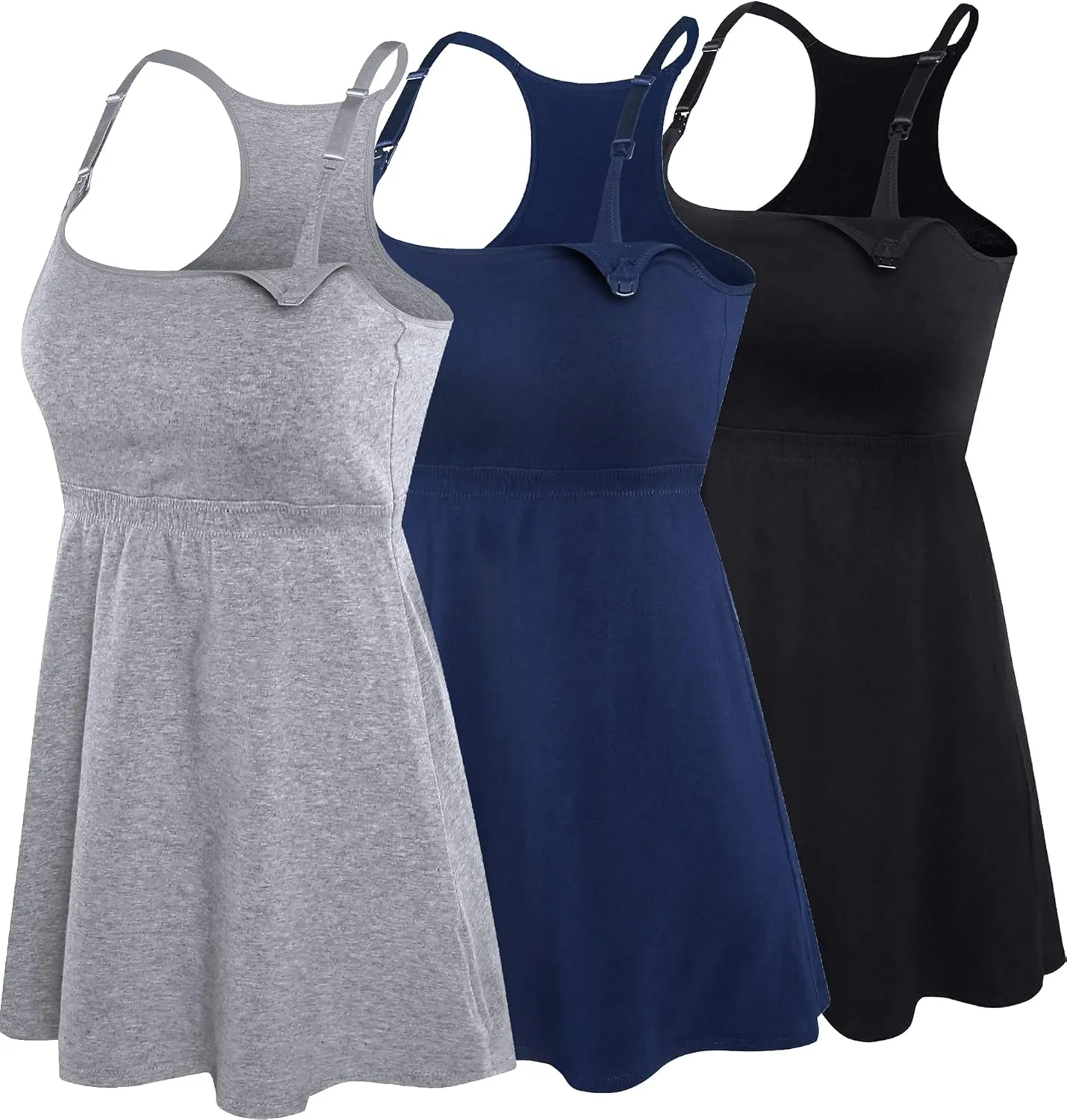 Cotton Maternity Nursing Tank Tops with Bralette Breastfeeding Shirts Pregnancy Clothes