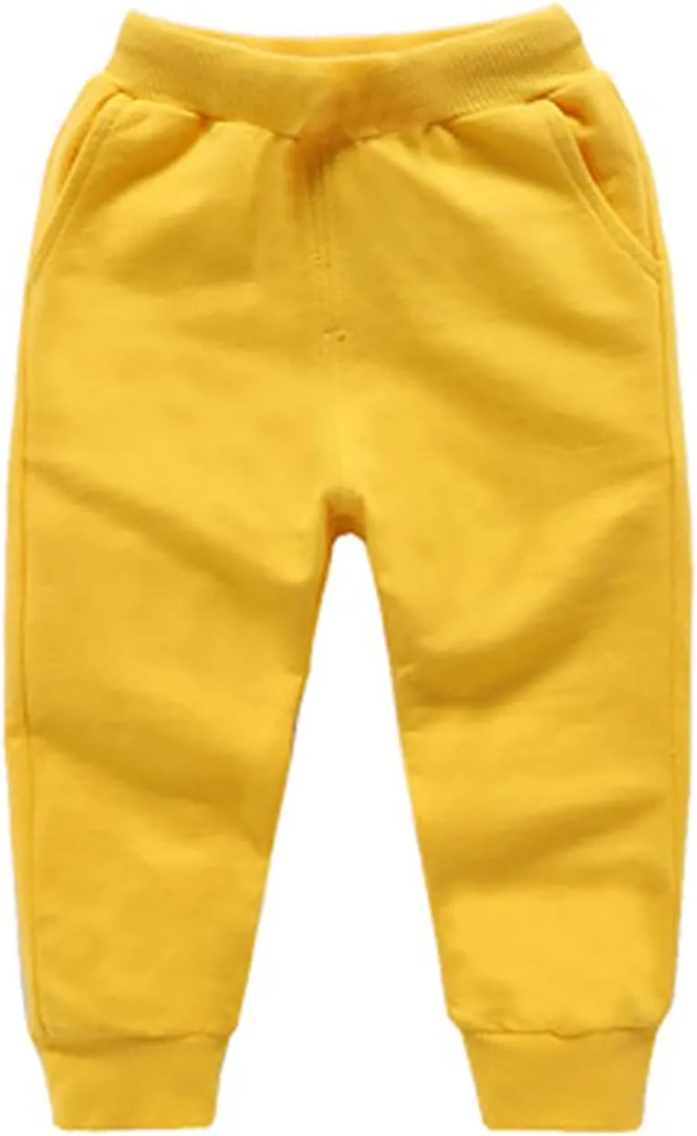 Cotton Sweatpants for Kids Girls Boys Joggers Solid Pull On Harem Pants Toddler Elastic Waist Loose Fit Jogger Pants