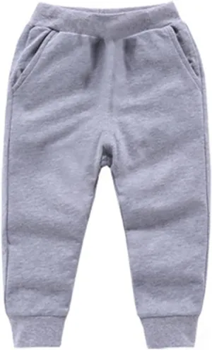 Cotton Sweatpants for Kids Girls Boys Joggers Solid Pull On Harem Pants Toddler Elastic Waist Loose Fit Jogger Pants
