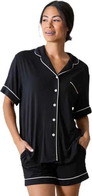 Cozy Earth 100% Viscose From Bamboo Short Sleeve Pajama Set For Women - Button-Up Sleepwear