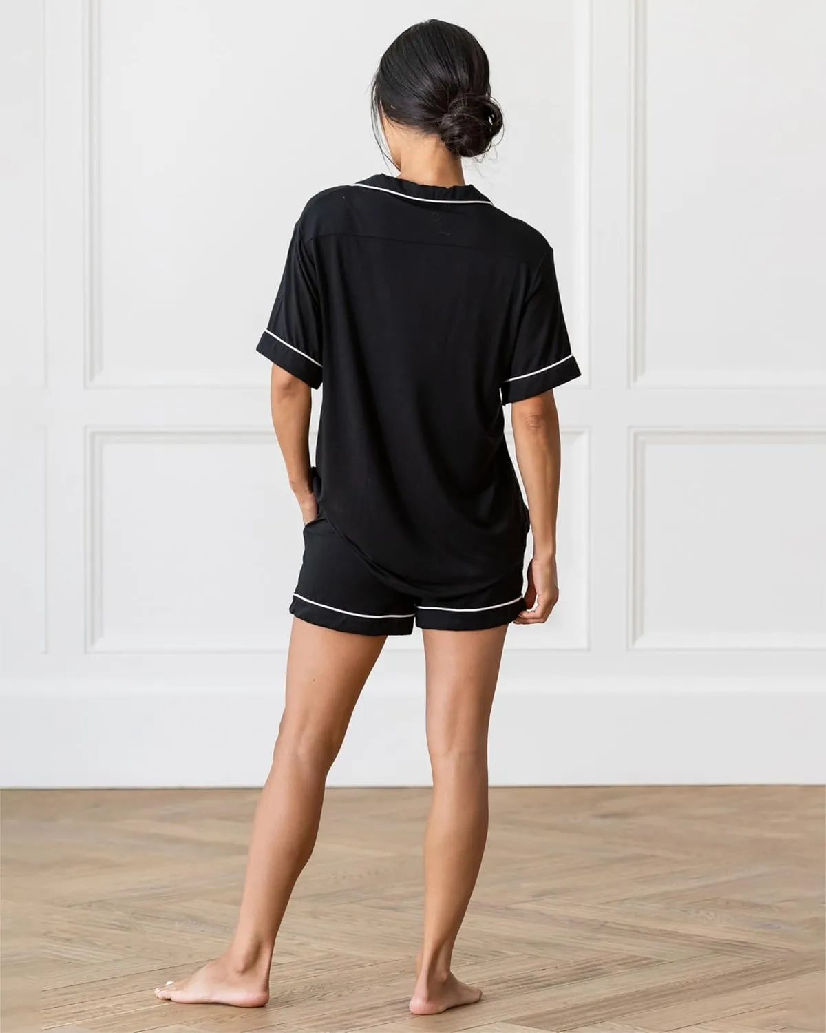 Cozy Earth 100% Viscose From Bamboo Short Sleeve Pajama Set For Women - Button-Up Sleepwear