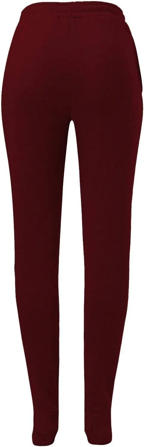 CRNTCEM Fleece Footed Pajamas for Women Adult Footed Sweatpants with Sherpa Fleece Lined Feet Winter Soft Warm Jogger Pants
