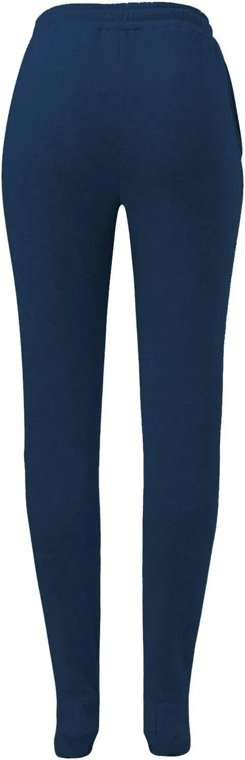 CRNTCEM Fleece Footed Pajamas for Women Adult Footed Sweatpants with Sherpa Fleece Lined Feet Winter Soft Warm Jogger Pants