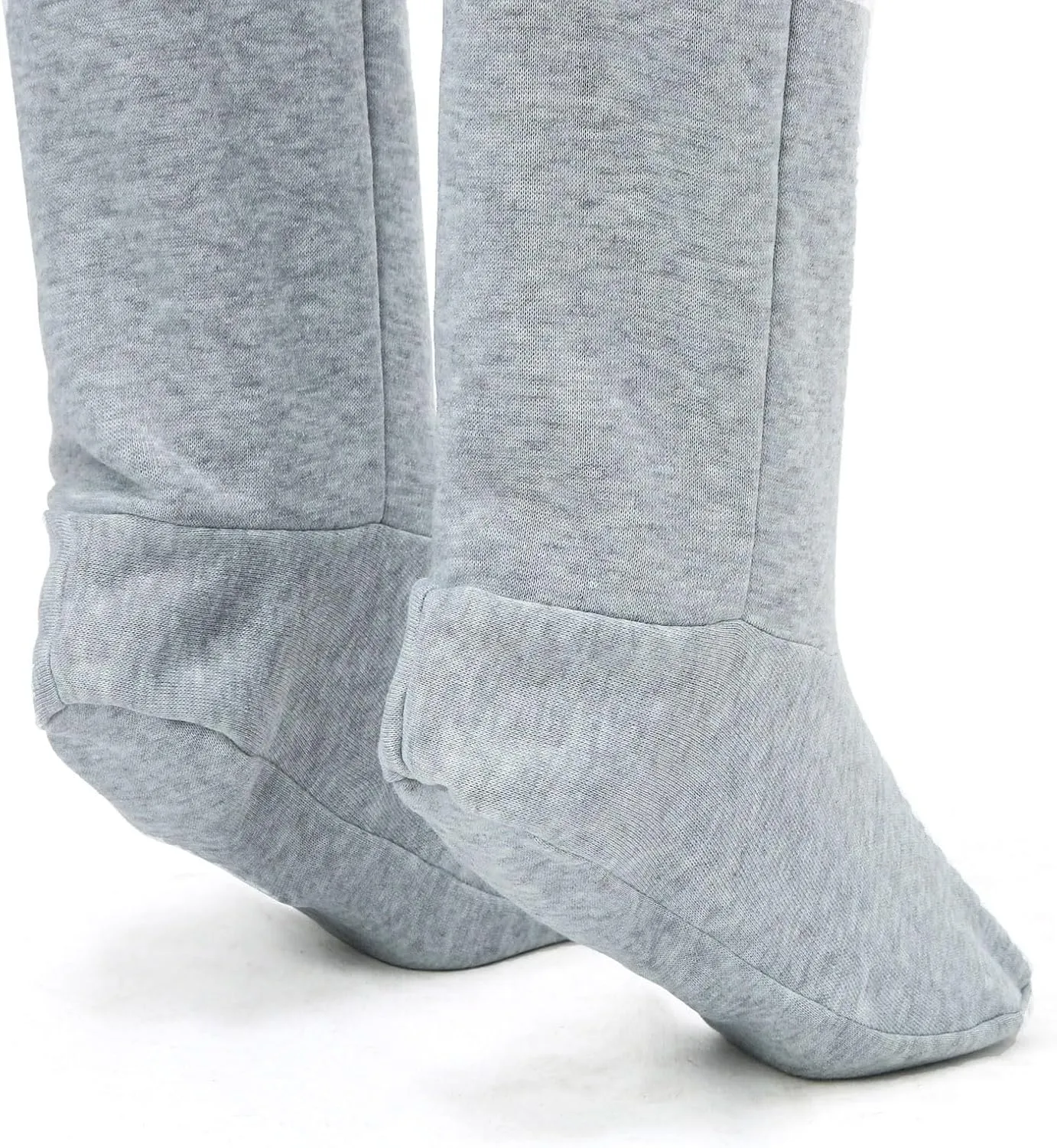 CRNTCEM Fleece Footed Pajamas for Women Adult Footed Sweatpants with Sherpa Fleece Lined Feet Winter Soft Warm Jogger Pants