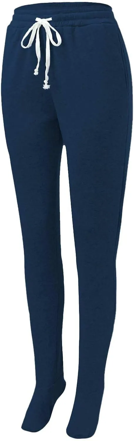 CRNTCEM Fleece Footed Pajamas for Women Adult Footed Sweatpants with Sherpa Fleece Lined Feet Winter Soft Warm Jogger Pants