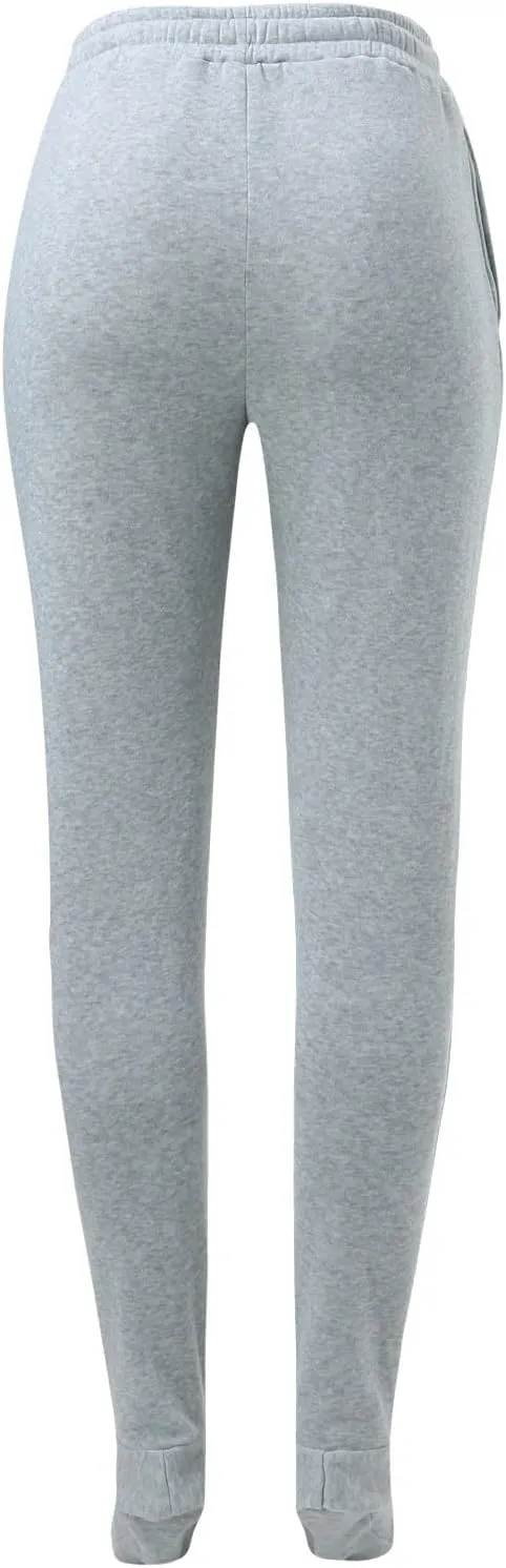 CRNTCEM Fleece Footed Pajamas for Women Adult Footed Sweatpants with Sherpa Fleece Lined Feet Winter Soft Warm Jogger Pants