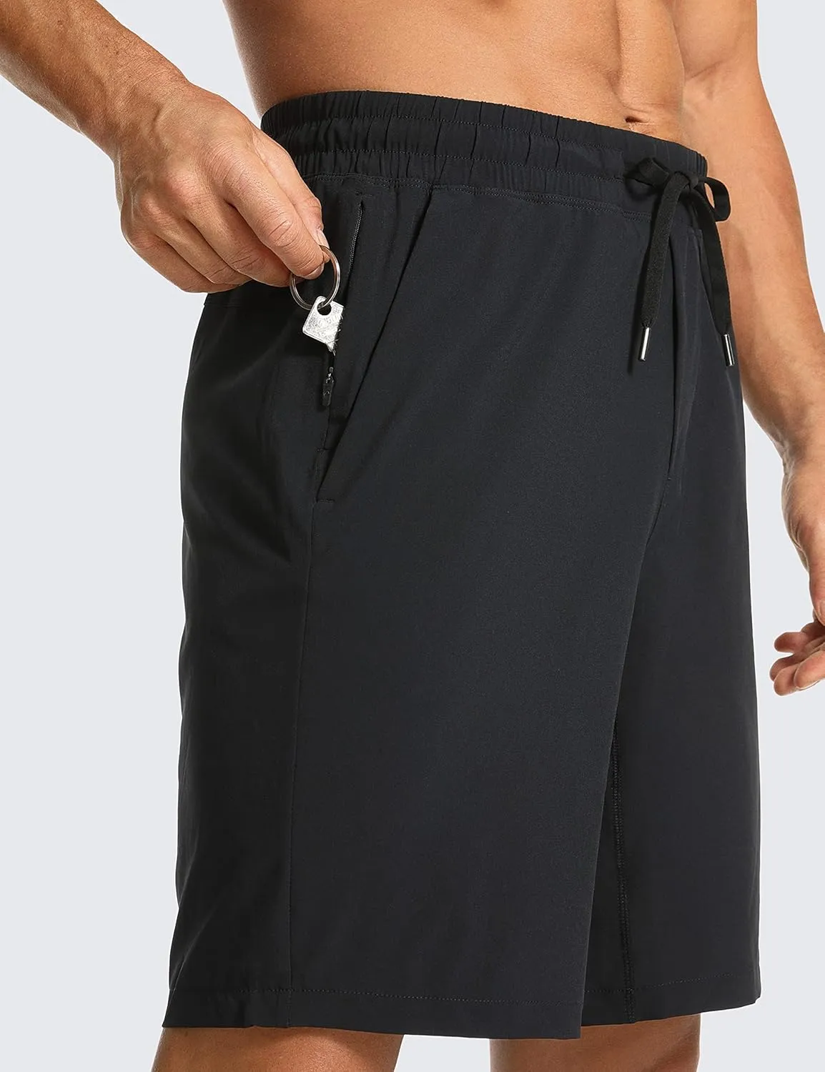 CRZ YOGA Men's Linerless Workout Shorts - 9'' Quick Dry for Running Sports Athletic Gym with Pockets