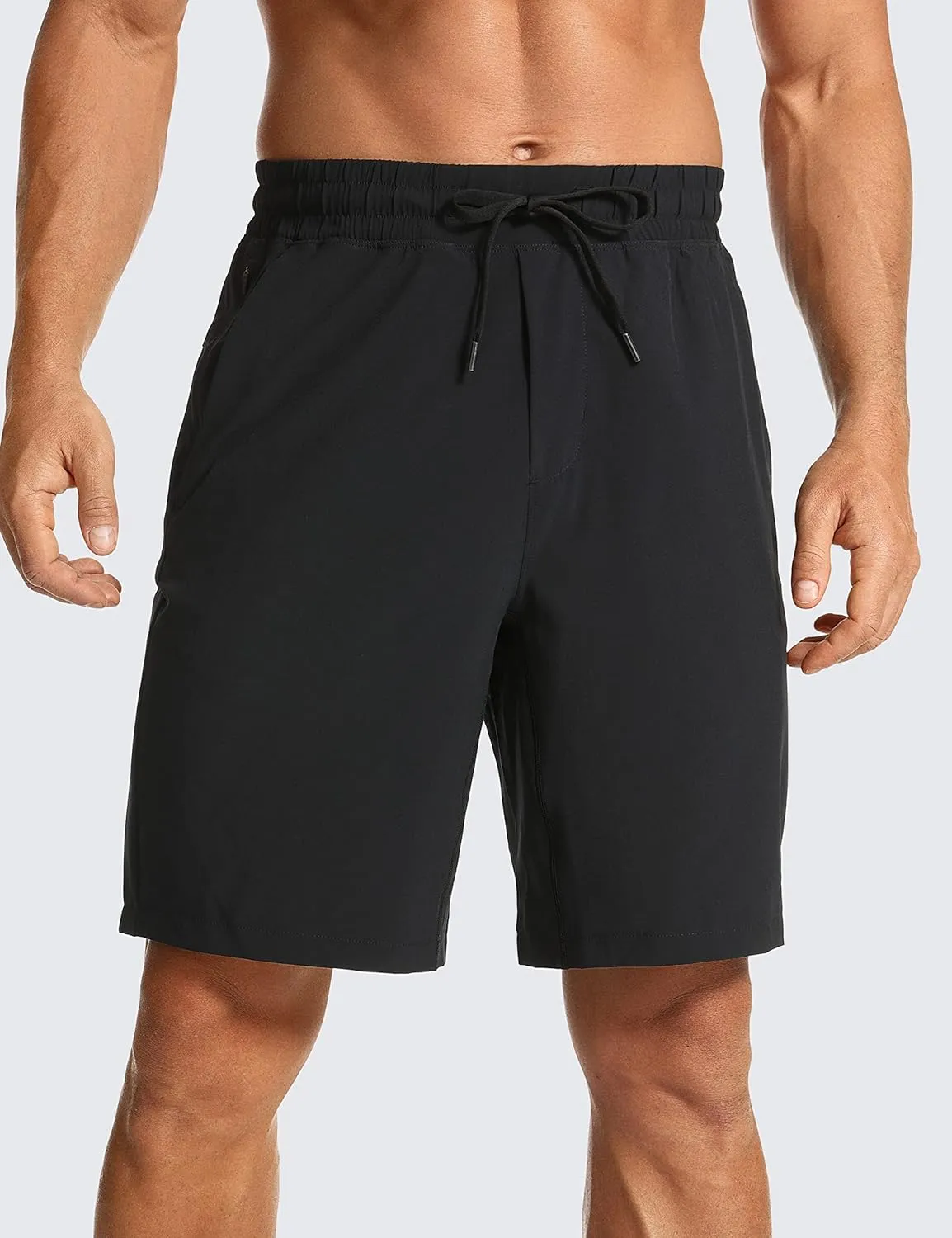 CRZ YOGA Men's Linerless Workout Shorts - 9'' Quick Dry for Running Sports Athletic Gym with Pockets