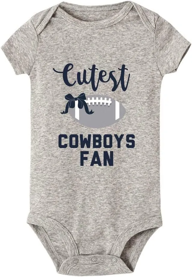 Cutest Cowboys Fan Baby Boy Girl Onesie Newborn Organic Bodysuit Romper