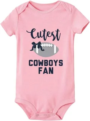 Cutest Cowboys Fan Baby Boy Girl Onesie Newborn Organic Bodysuit Romper