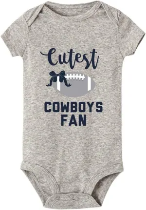 Cutest Cowboys Fan Baby Boy Girl Onesie Newborn Organic Bodysuit Romper