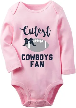 Cutest Cowboys Fan Baby Boy Girl Onesie Newborn Organic Bodysuit Romper