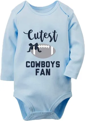 Cutest Cowboys Fan Baby Boy Girl Onesie Newborn Organic Bodysuit Romper