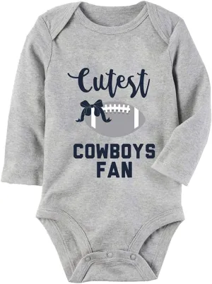 Cutest Cowboys Fan Baby Boy Girl Onesie Newborn Organic Bodysuit Romper