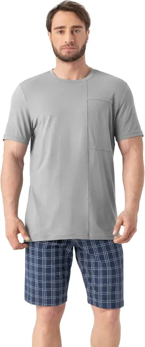 DAVID ARCHY Men's Cotton Pajama Set Top & Bottom Sleepwear PJs