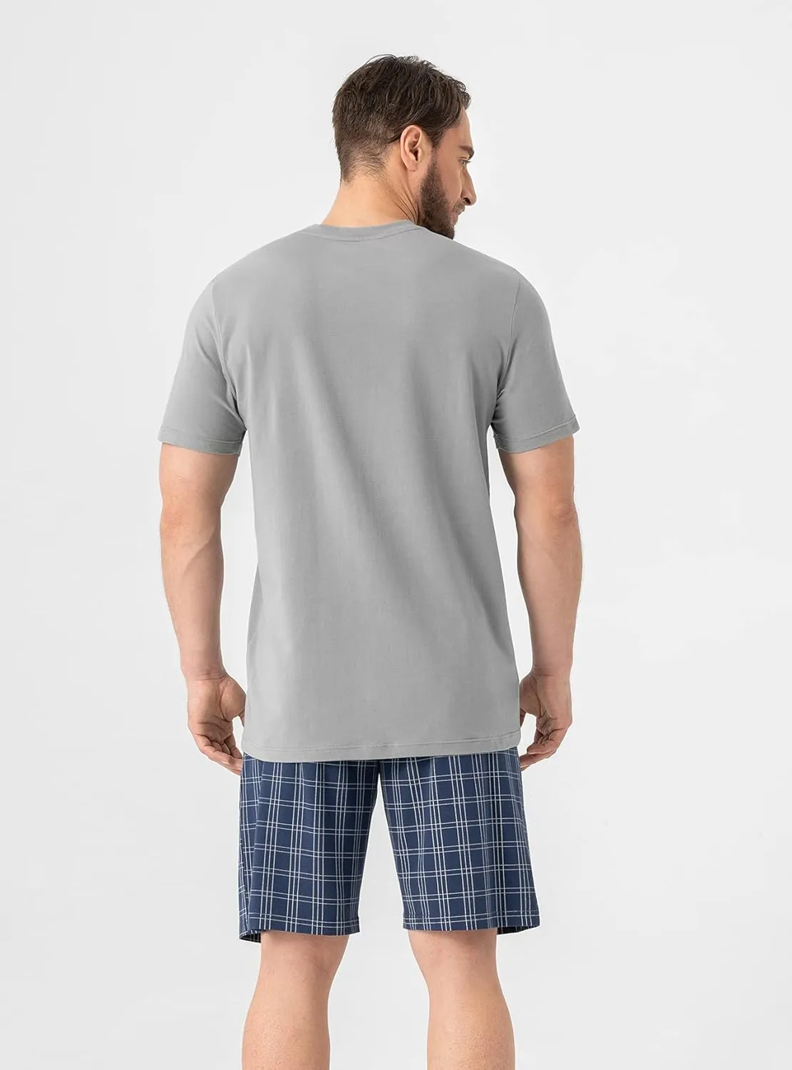 DAVID ARCHY Men's Cotton Pajama Set Top & Bottom Sleepwear PJs