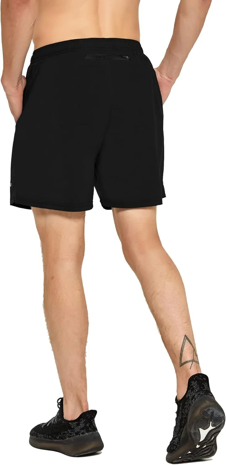 DEMOZU Men's 5 Inch Running Tennis Shorts Quick Dry Workout Gym Athletic Shorts with Pockets
