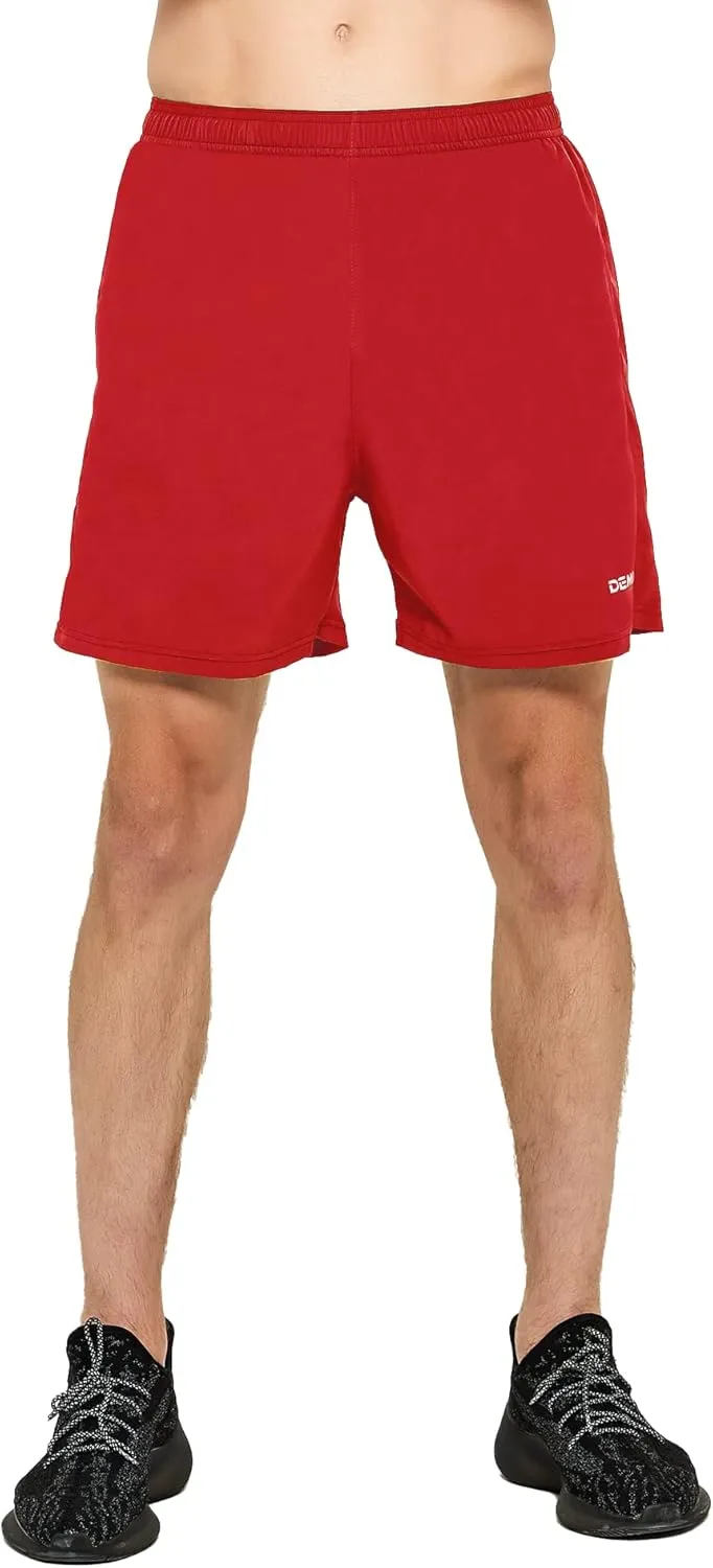 DEMOZU Men's 5 Inch Running Tennis Shorts Quick Dry Workout Gym Athletic Shorts with Pockets