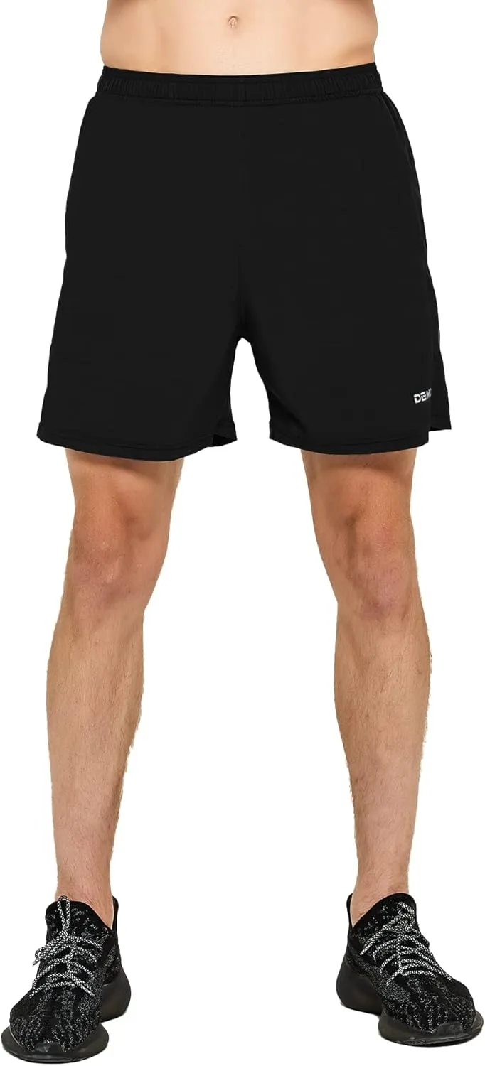 DEMOZU Men's 5 Inch Running Tennis Shorts Quick Dry Workout Gym Athletic Shorts with Pockets