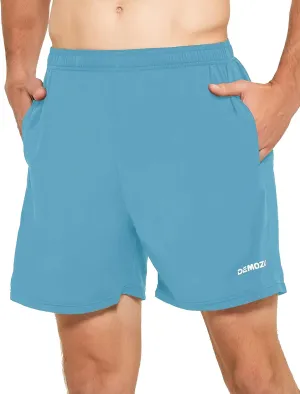 DEMOZU Men's 5 Inch Running Tennis Shorts Quick Dry Workout Gym Athletic Shorts with Pockets