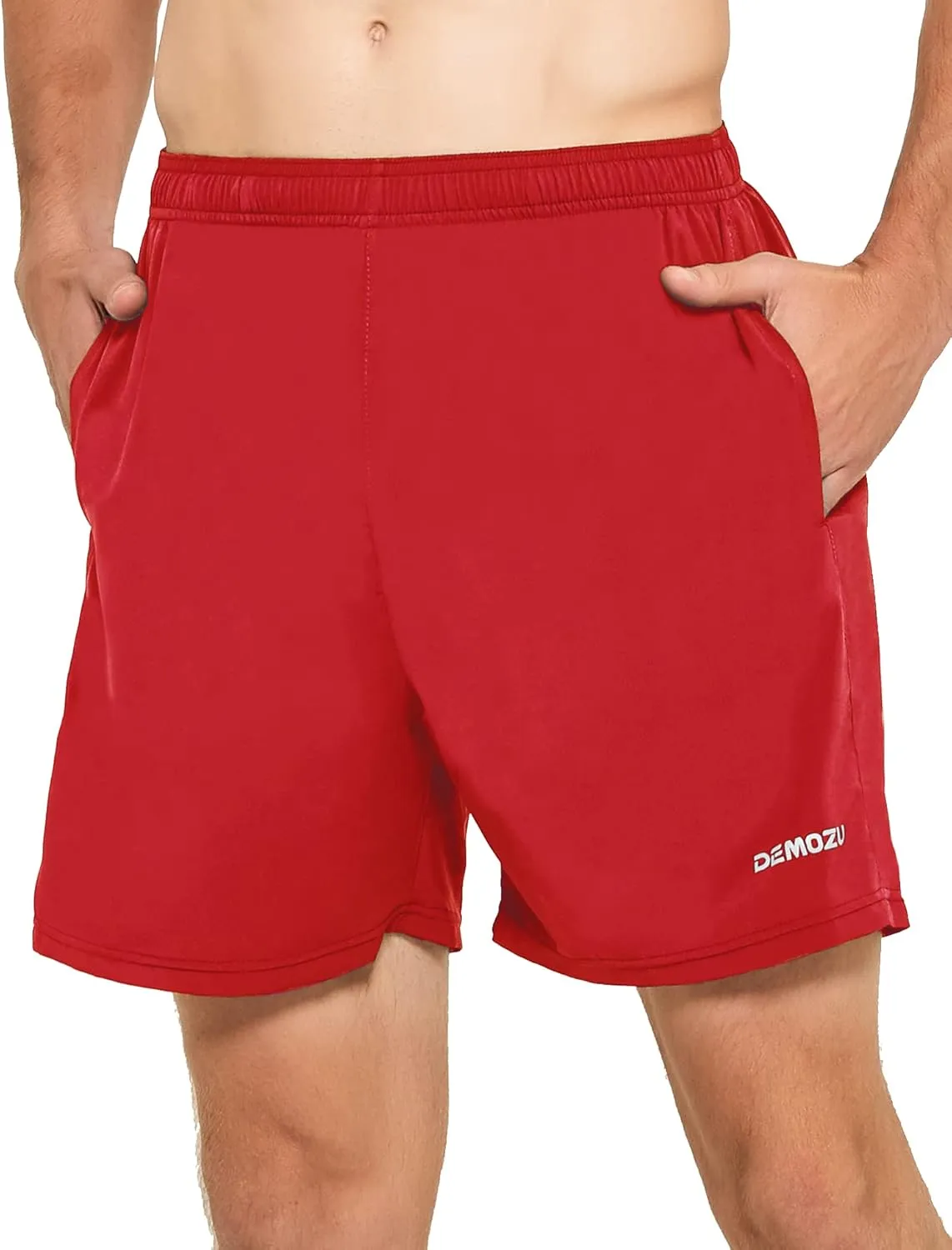 DEMOZU Men's 5 Inch Running Tennis Shorts Quick Dry Workout Gym Athletic Shorts with Pockets