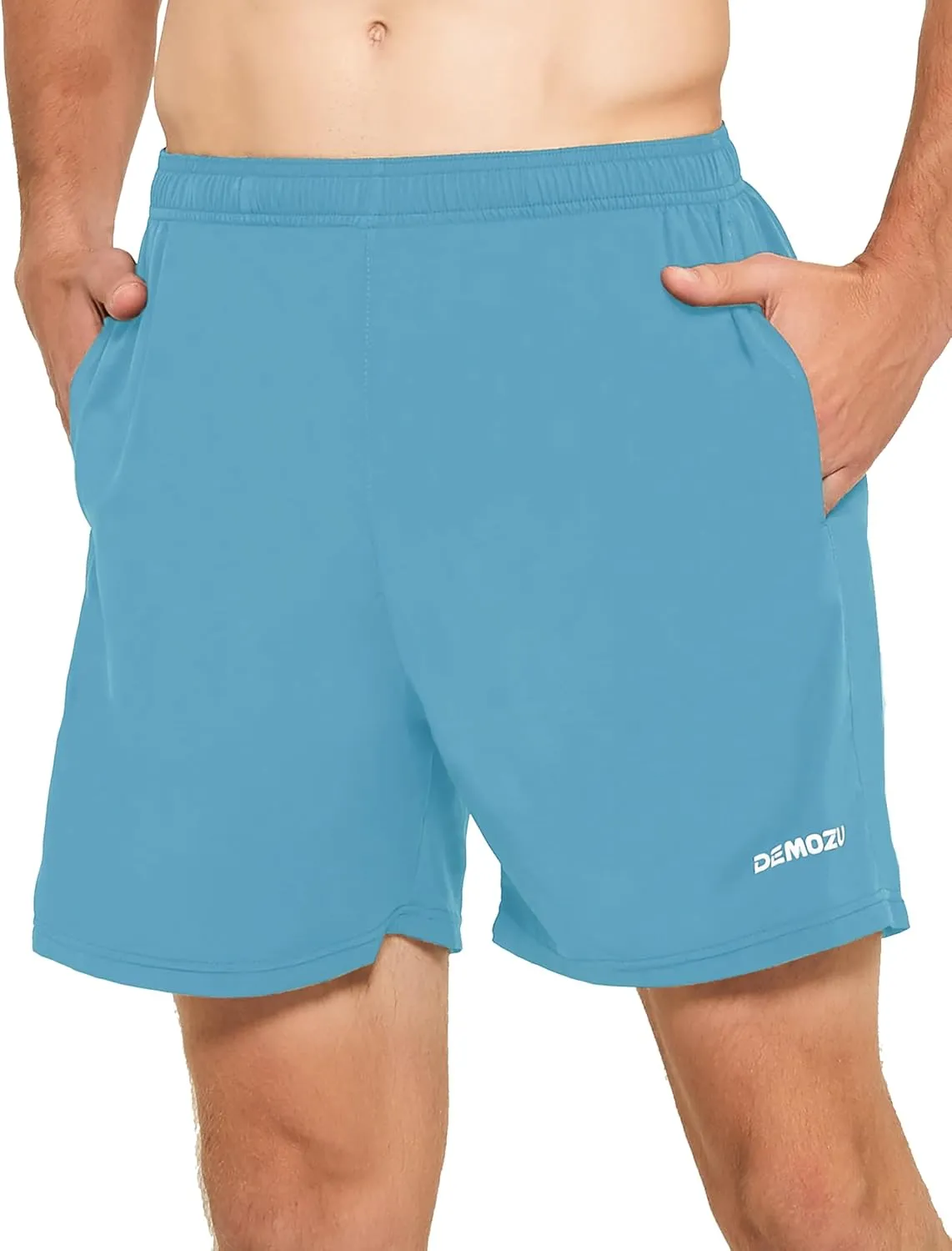 DEMOZU Men's 5 Inch Running Tennis Shorts Quick Dry Workout Gym Athletic Shorts with Pockets