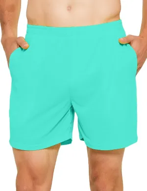DEMOZU Men's 5 Inch Running Tennis Shorts Quick Dry Workout Gym Athletic Shorts with Pockets