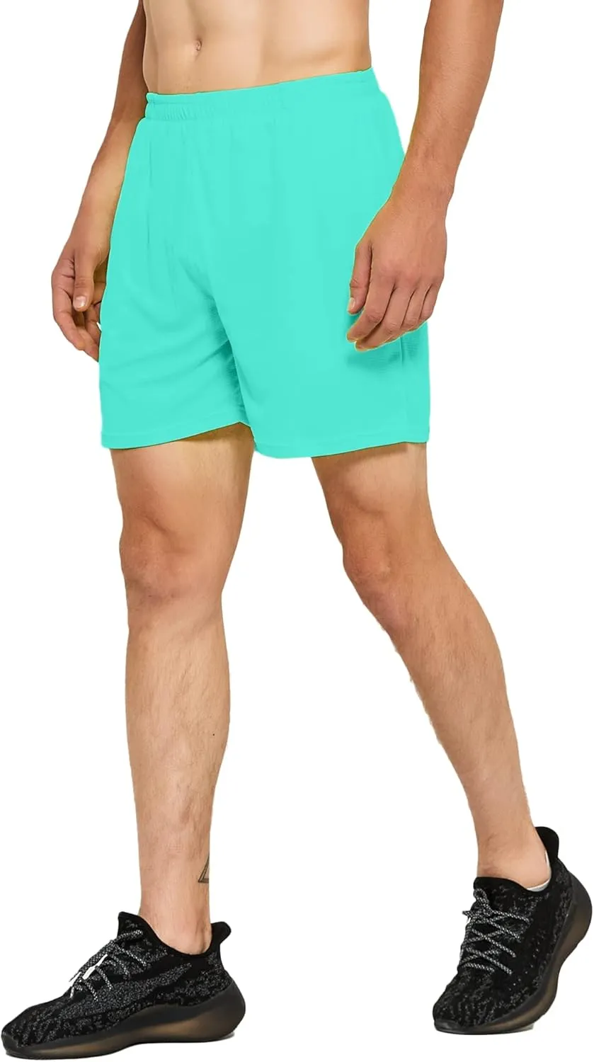 DEMOZU Men's 5 Inch Running Tennis Shorts Quick Dry Workout Gym Athletic Shorts with Pockets