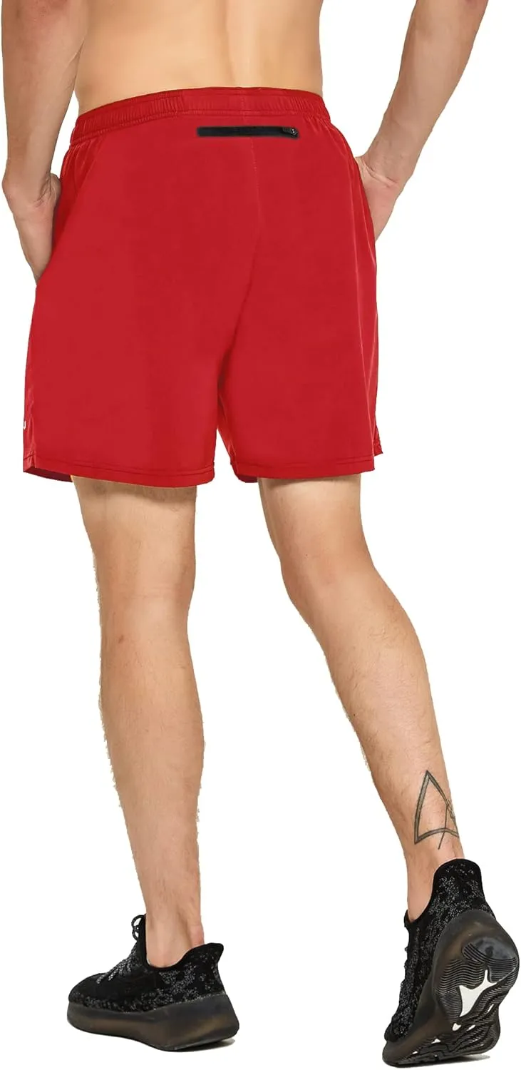 DEMOZU Men's 5 Inch Running Tennis Shorts Quick Dry Workout Gym Athletic Shorts with Pockets