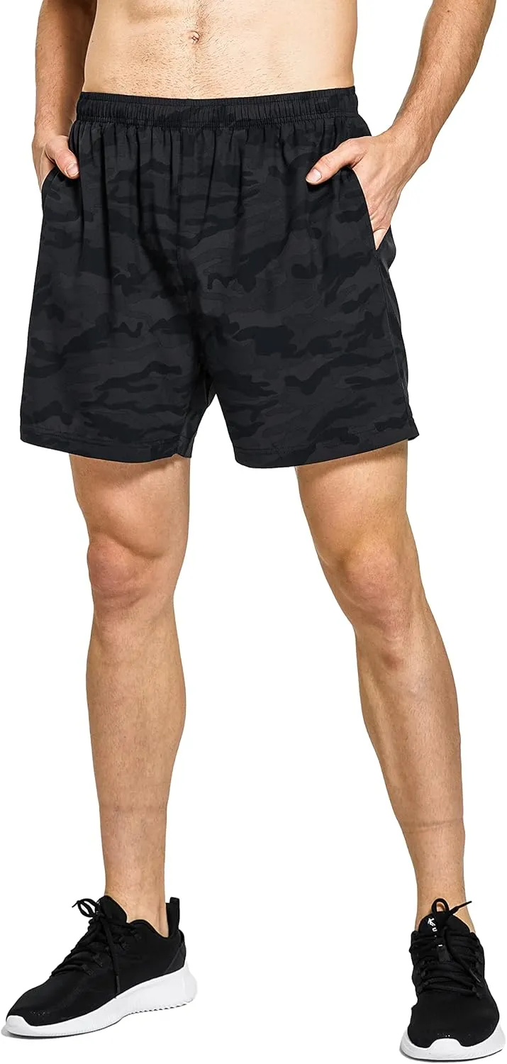 DEMOZU Men's 5 Inch Running Tennis Shorts Quick Dry Workout Gym Athletic Shorts with Pockets
