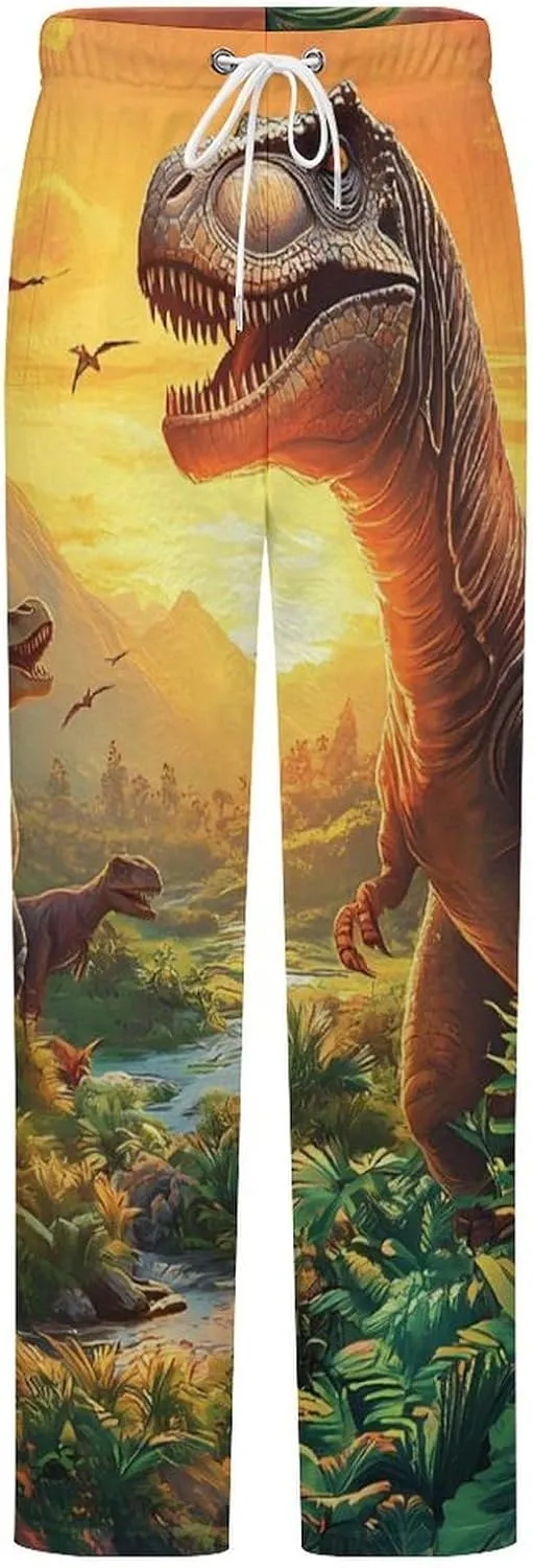 Dinosaurs Women's Pajama Pants Fleece Warm Pj Bottoms Sleepwear Lounge Pants Loungewear