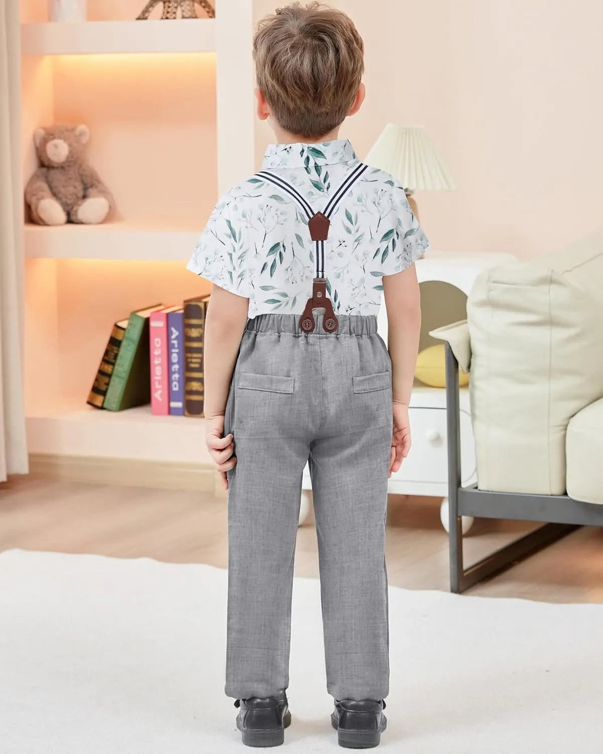 DISAUR Baby Boy Clothes Suits Toddler Dress Shirt With Bowtie Suspender Pants Outfit Sets Gentleman Wedding 1-6 Years
