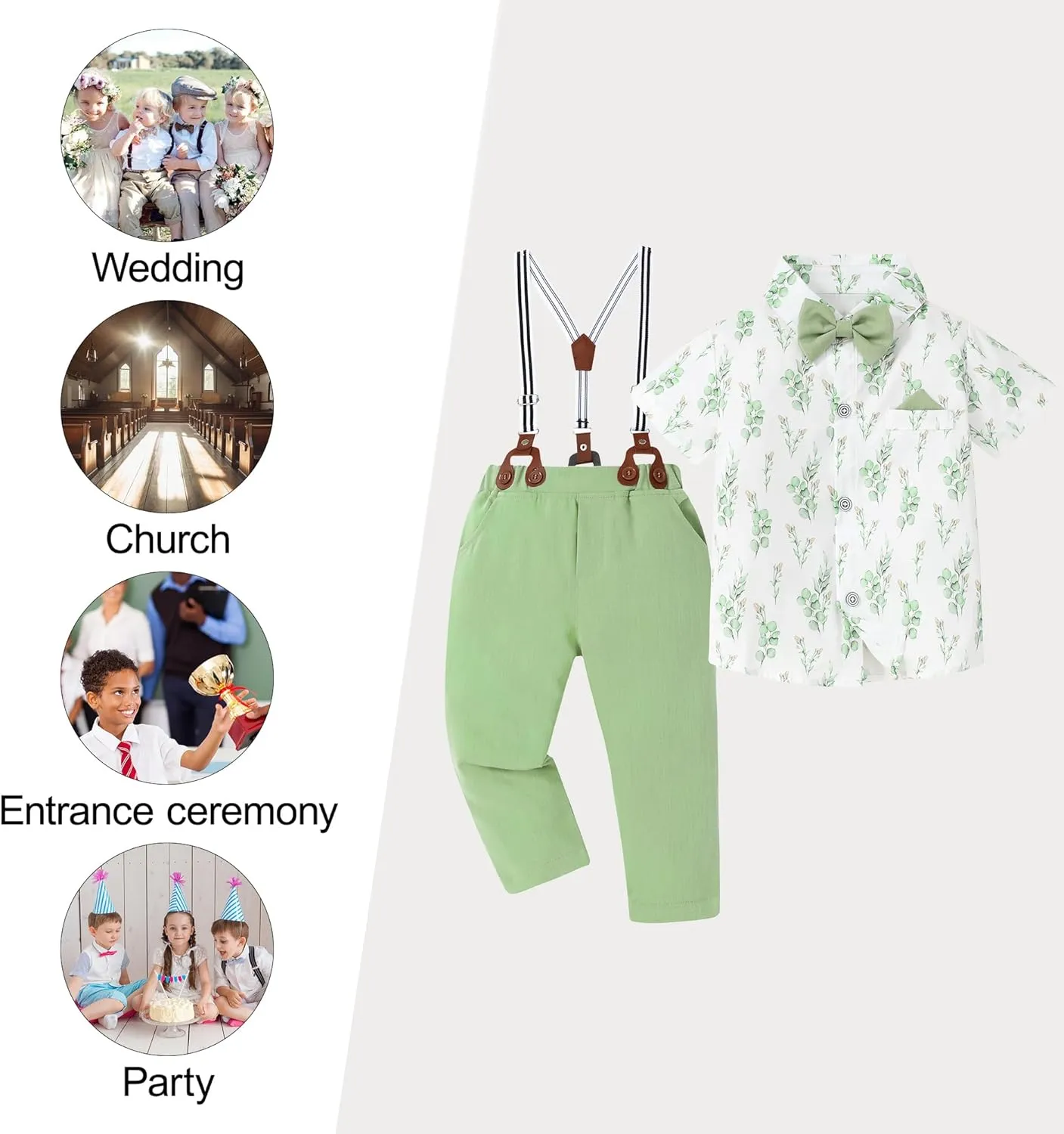 DISAUR Baby Boy Clothes Suits Toddler Dress Shirt With Bowtie Suspender Pants Outfit Sets Gentleman Wedding 1-6 Years
