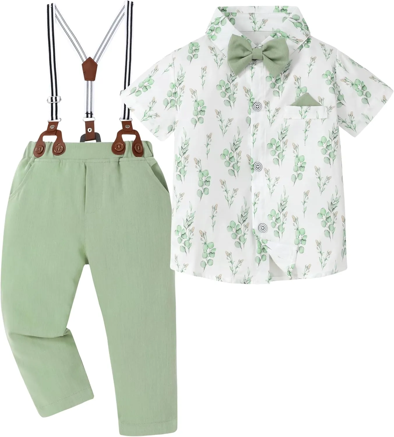 DISAUR Baby Boy Clothes Suits Toddler Dress Shirt With Bowtie Suspender Pants Outfit Sets Gentleman Wedding 1-6 Years